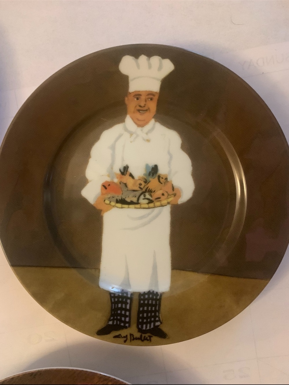 Guy Buffet Collection GBC “Bouillabaisse” porcelain salad bread plate.
